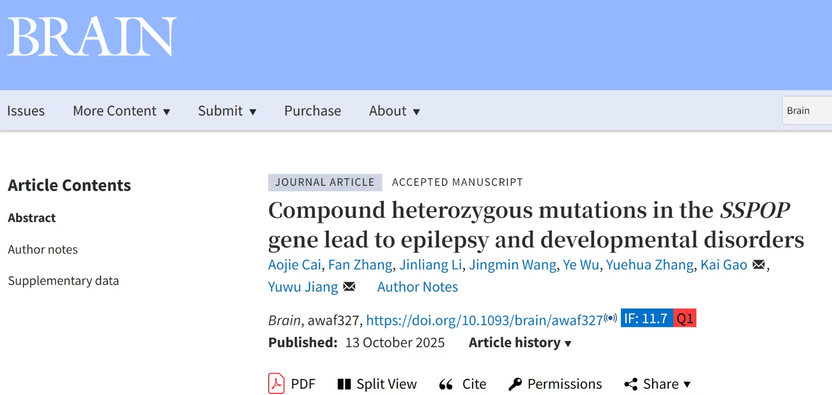 揭开SSPOP基因背后的真相：儿童癫痫和发育障碍的新线索