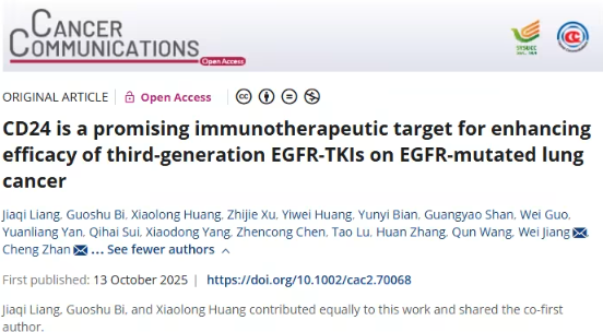 新发现！CD24成为提升EGFR-TKI疗效的新靶点